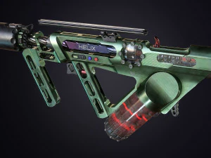 Science-Fiction-Helix-Gewehr 3D Modell