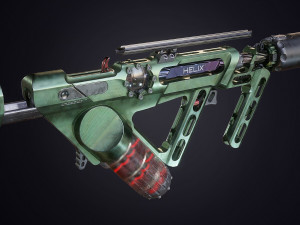 sci-fi helix rifle 3D Model