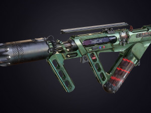 sci-fi helix rifle 3D Model