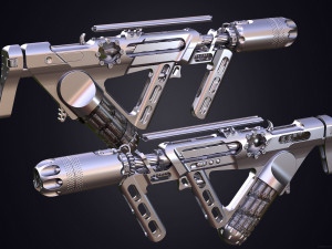 sci-fi helix rifle 3D Model