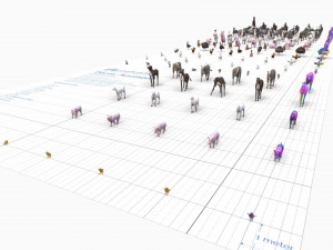 farm animals pack low-poly Modello 3D
