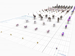 farm animals pack low-poly 3D Model