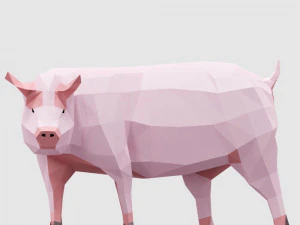 farm animals pack low-poly 3D Model