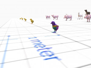 farm animals pack low-poly Modello 3D