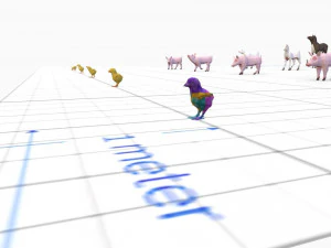farm animals pack low-poly 3D Model