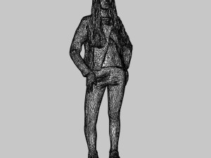 leather outfit girl low-poly 3Dモデル