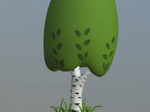 cartoon trees pack low-poly Model 3D