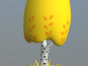 cartoon trees pack low-poly Model 3D
