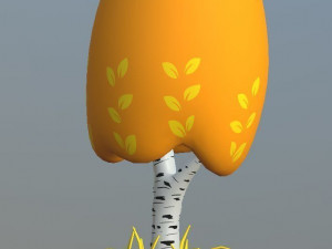 cartoon trees pack low-poly Model 3D