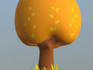 cartoon trees pack low-poly Model 3D