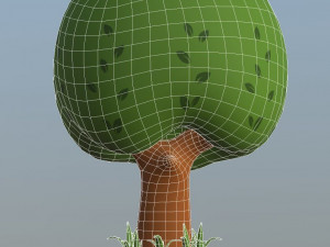 cartoon trees pack low-poly Model 3D