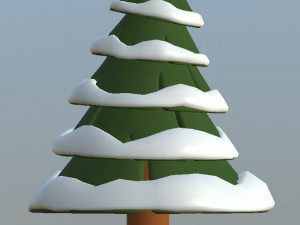 cartoon trees pack low-poly Model 3D