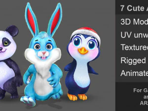 animal pack v7 low-poly 3D Model