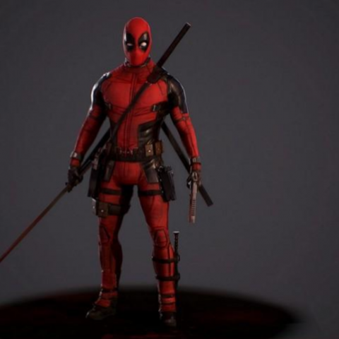 deadpool comix character Model 3D .c4d .max .obj .3ds .fbx .stl .blend 