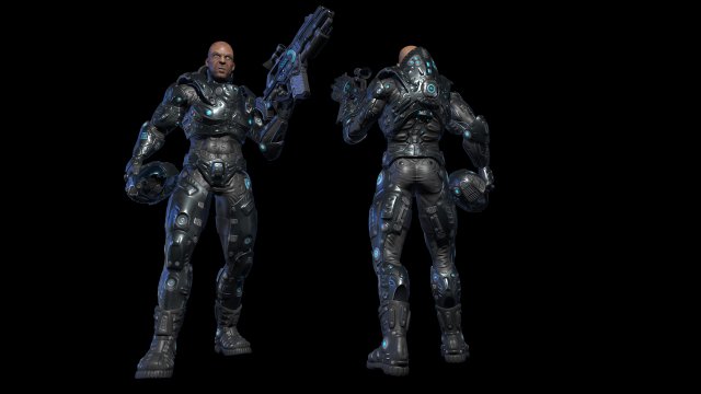 sci fi soldier 3D-Modell .c4d .max .obj .3ds .fbx .stl .blend 