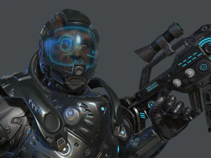 sci fi soldier 3D Model