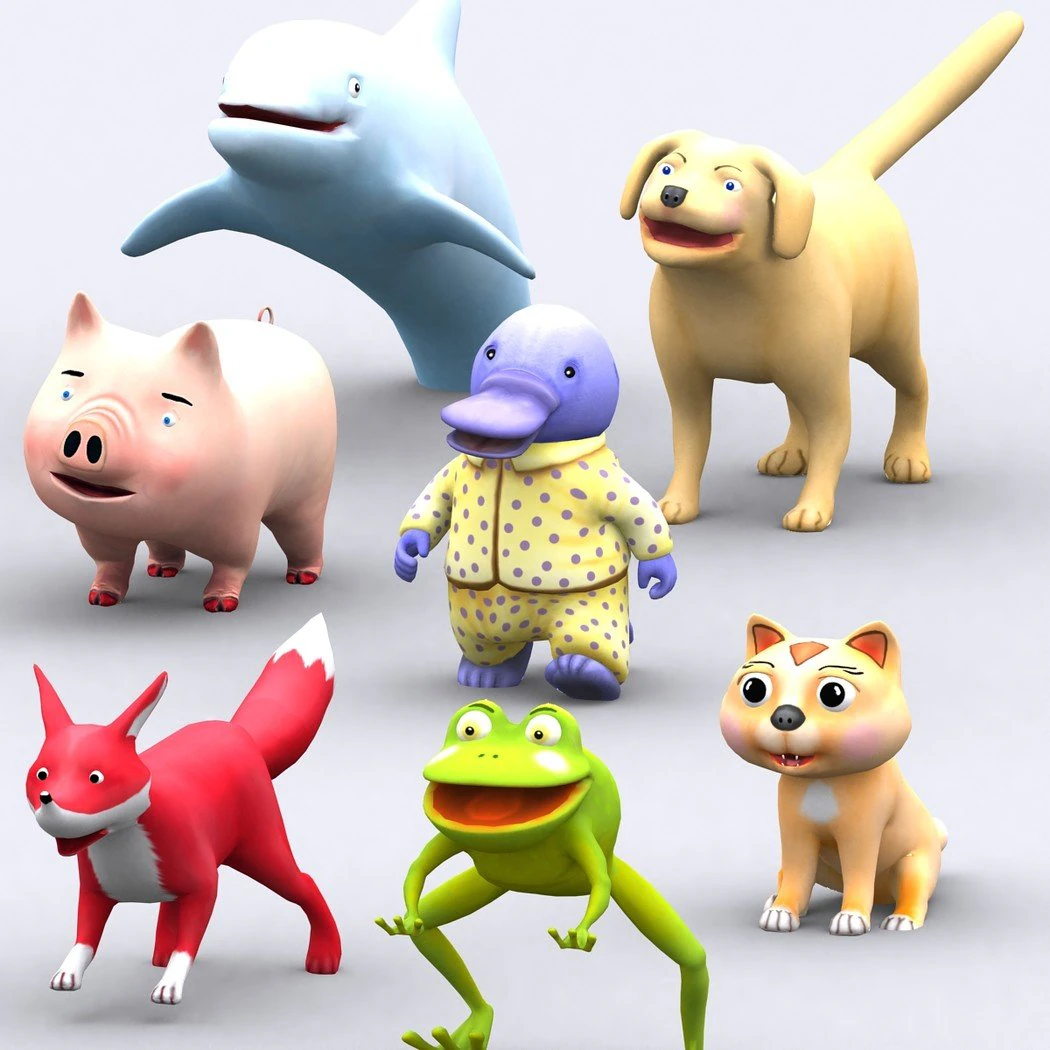 3drt - toonpets animals 3D Model .c4d .max .obj .3ds .fbx .stl .blend 