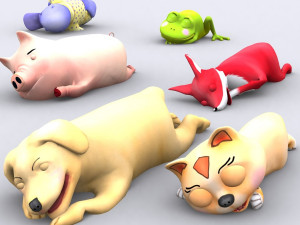 3drt - toonpets animals Modelo 3D