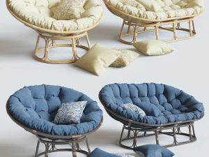 кресло папасан диван мамасан 3D Модель