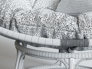armchair papasan sofa mamasan 3D Model