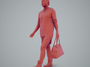 woman with yellow sweater and pink shirt 3D 模型