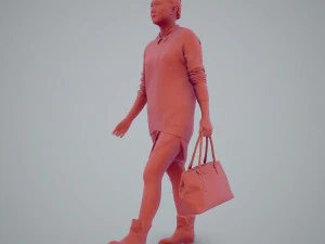 woman with yellow sweater and pink shirt 3D Model