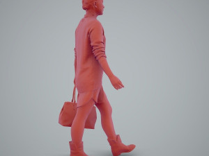 woman with yellow sweater and pink shirt 3D 模型