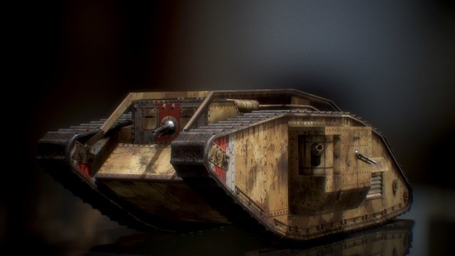 landship wwi heavy tank low-poly 3D 模型 .c4d .max .obj .3ds .fbx .stl .blend 
