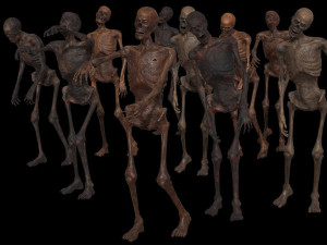 skeleton zombies low-poly Model 3D