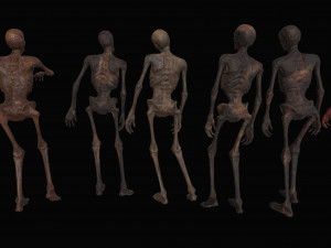 skeleton zombies low-poly Model 3D