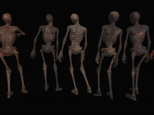 skeleton zombies low-poly 3D Model