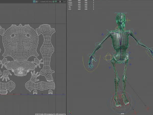 skeleton zombies low-poly 3D Model