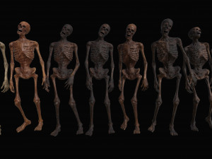 skeleton zombies low-poly Model 3D