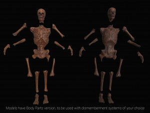 skeleton zombies low-poly Model 3D