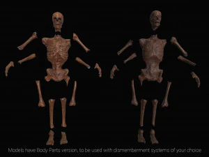 skeleton zombies low-poly 3D Model