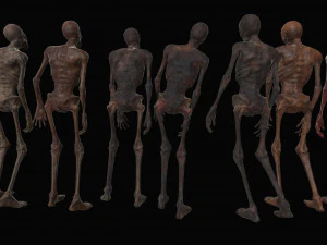skeleton zombies low-poly 3D Model