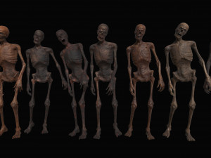 skeleton zombies low-poly Model 3D