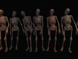 skeleton zombies low-poly 3D Model