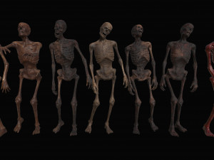 skeleton zombies low-poly Model 3D
