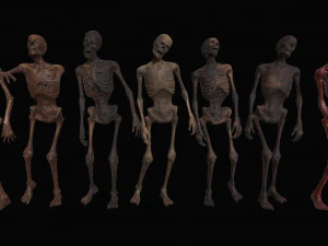skeleton zombies low-poly 3D Model