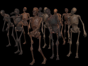 skeleton zombies low-poly Model 3D