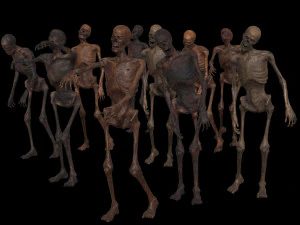 skeleton zombies low-poly 3D Model