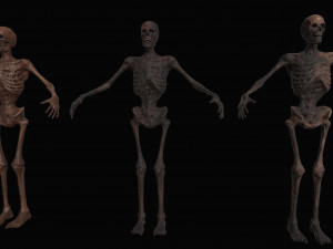 skeleton zombies low-poly Model 3D