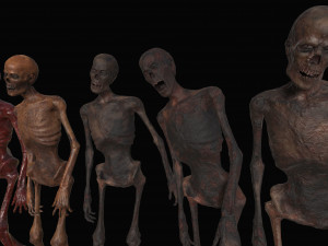skeleton zombies low-poly Model 3D