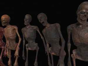 skeleton zombies low-poly 3D Model