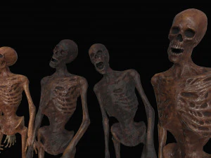 skeleton zombies low-poly 3D Model