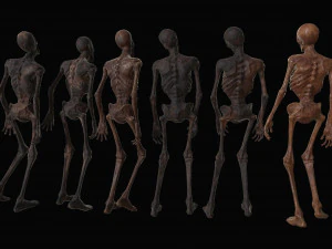 skeleton zombies low-poly 3D Model