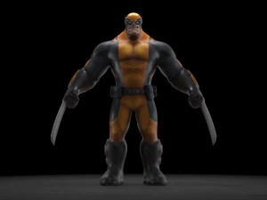 Wolverine Comic Gratis poli rendah Model 3D