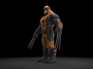 Росомаха Комикс Бесплатно низкополигональная 3D Модель