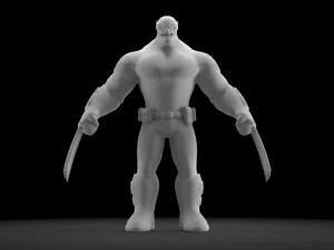 Росомаха Комикс Бесплатно низкополигональная 3D Модель